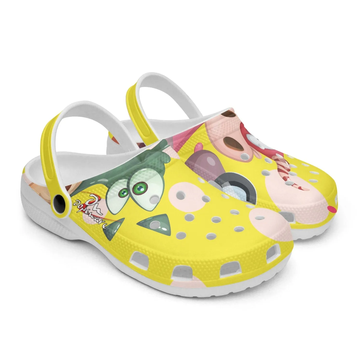 413. All Over Printed Yellow Clogs