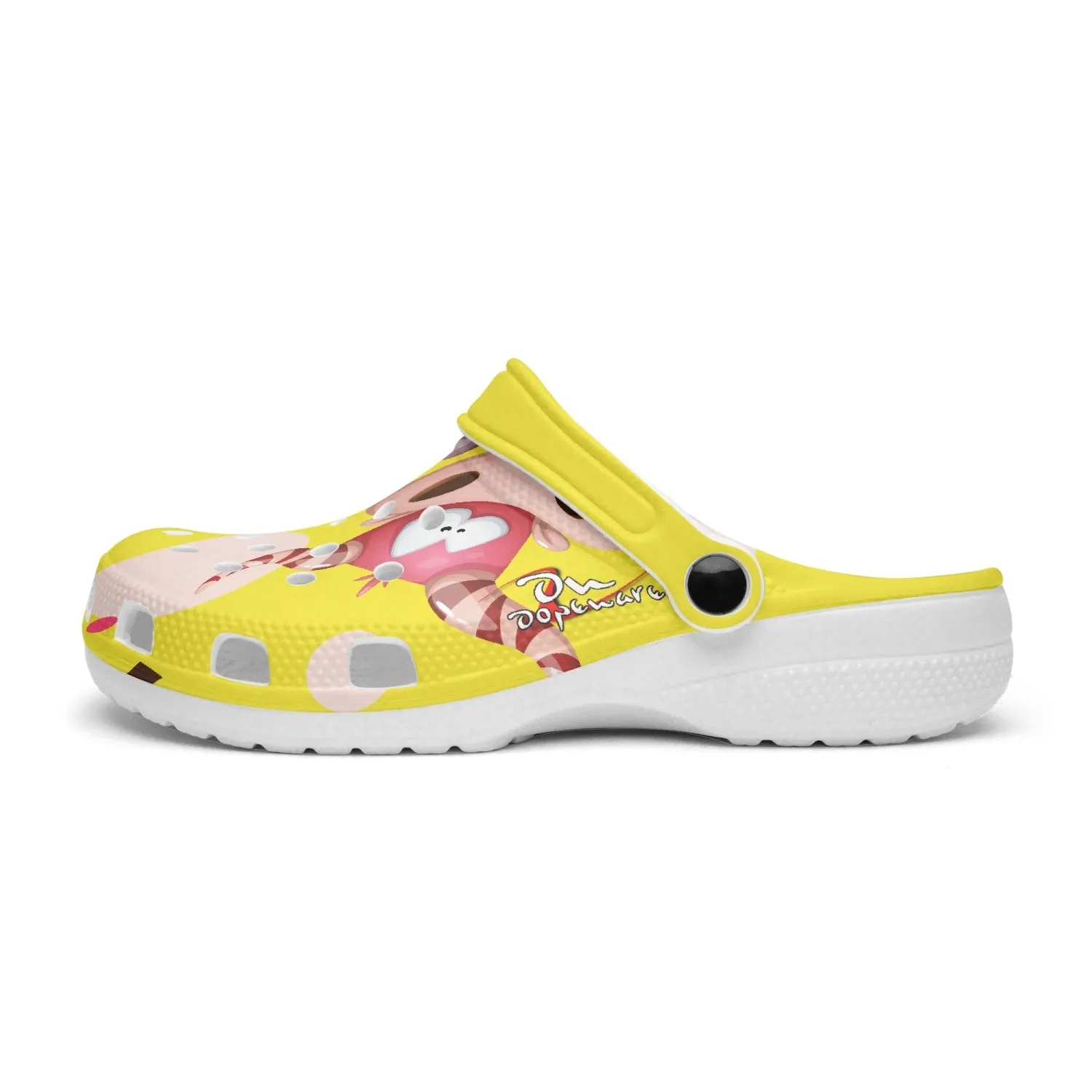 413. All Over Printed Yellow Clogs