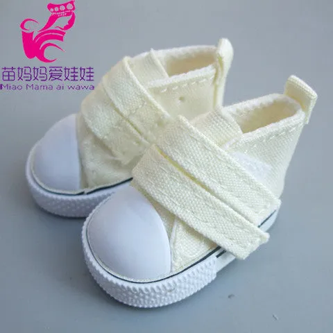 5cm Doll Shoes Denim Sneakers for BJD dolls,Fashion Denim Canvas Mini Toy Shoes 1/6 Bjd For Tilda Doll