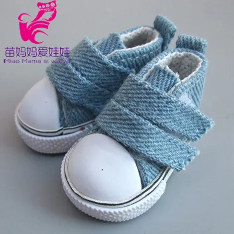 5cm Doll Shoes Denim Sneakers for BJD dolls,Fashion Denim Canvas Mini Toy Shoes 1/6 Bjd For Tilda Doll