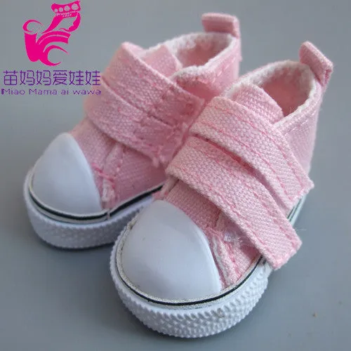 5cm Doll Shoes Denim Sneakers for BJD dolls,Fashion Denim Canvas Mini Toy Shoes 1/6 Bjd For Tilda Doll