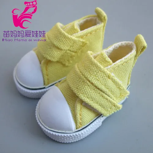 5cm Doll Shoes Denim Sneakers for BJD dolls,Fashion Denim Canvas Mini Toy Shoes 1/6 Bjd For Tilda Doll