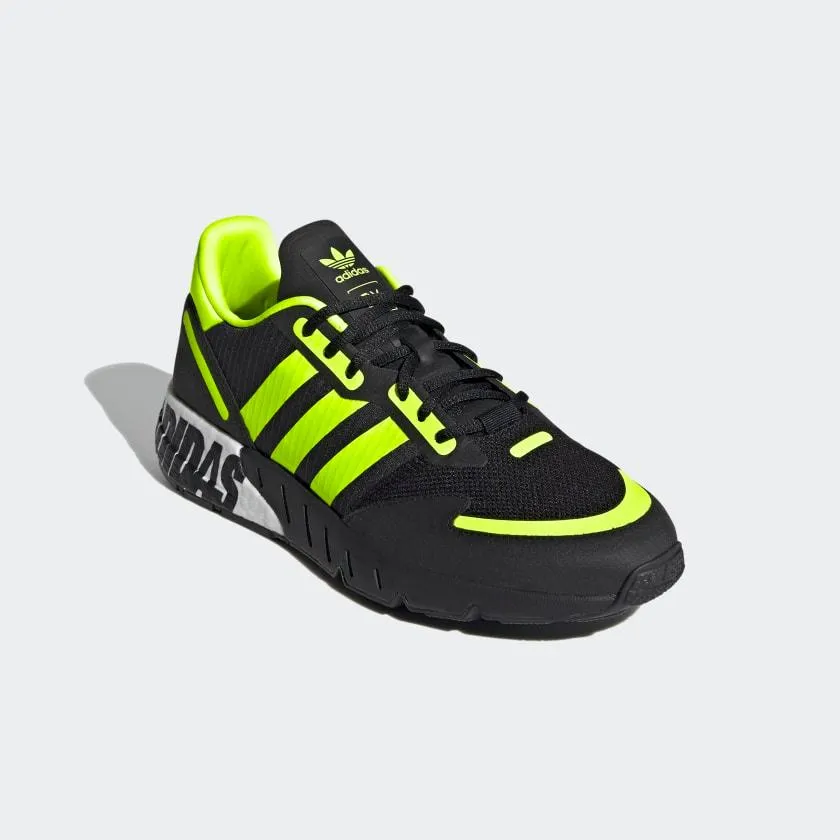 Adidas Men's ZX 1K Boost Shoes - Core Black / Solar Yellow / Matte Silver