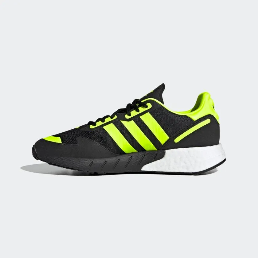 Adidas Men's ZX 1K Boost Shoes - Core Black / Solar Yellow / Matte Silver