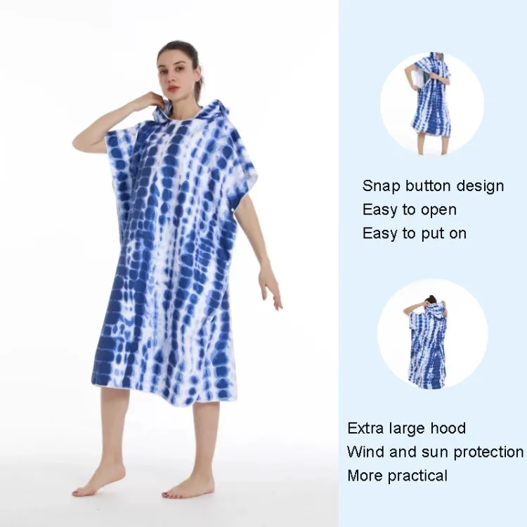 Adult Hooded Bath Towel Fine Fiber Beach Quick Dry Bathrobe, Size: 110x75cm(Blue Whale)