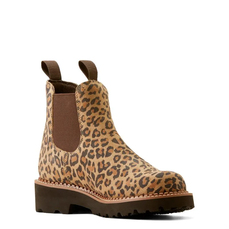 Ariat Fatbaby Twin Gore Ladies Chelsea Boot - Cheetah/Choc