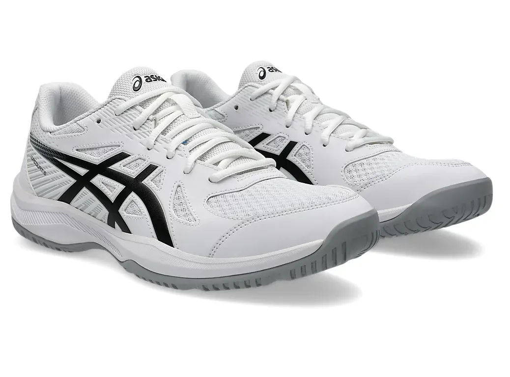 Asics Upcourt 6 Men's Court Shoes, White / Black