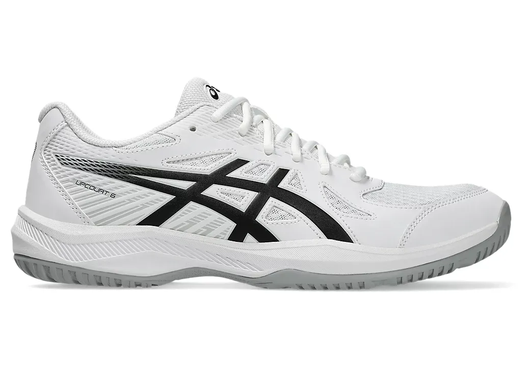 Asics Upcourt 6 Men's Court Shoes, White / Black