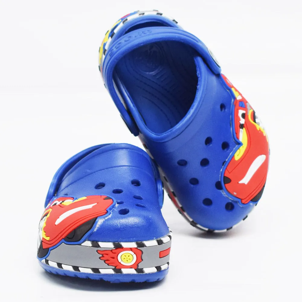 Blue & Black Cars Applique Clogs