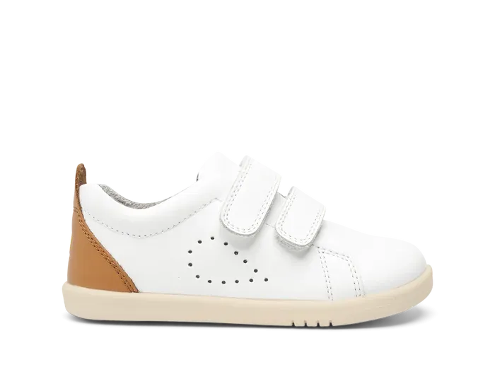 Bobux i-Walk Grass Court - White and Caramel