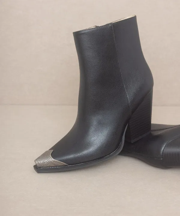 Breen Bootie with Etched Metal Toe // 2 Colors