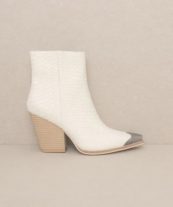 Breen Bootie with Etched Metal Toe // 2 Colors