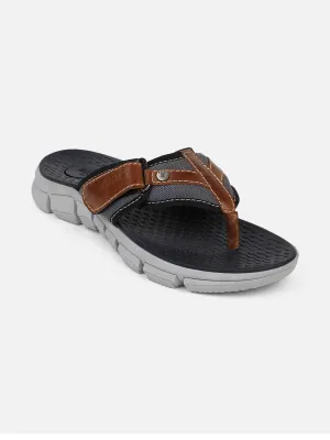 brown Leather flipflops for men