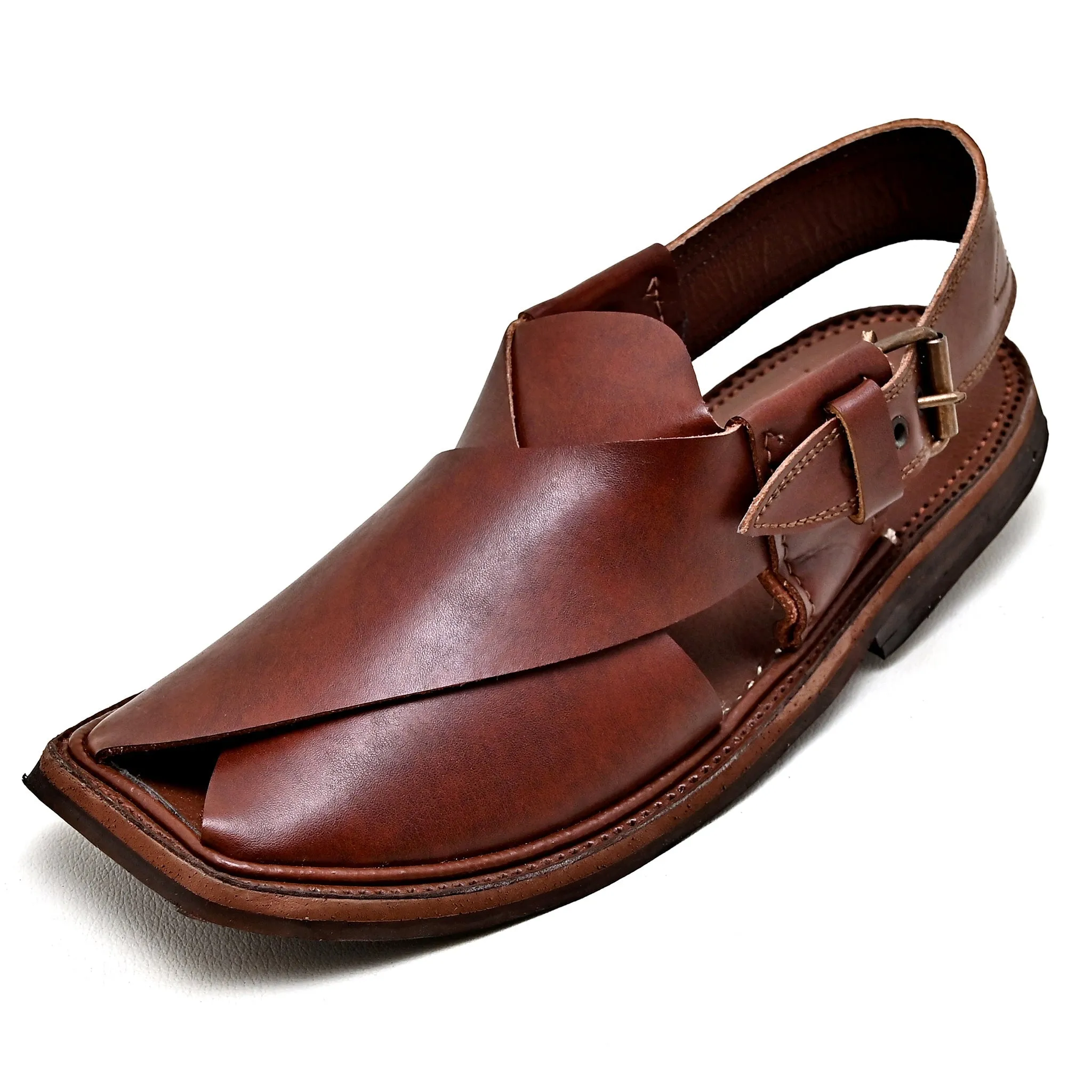 Burgundy Round Charsadda Chappal - 706