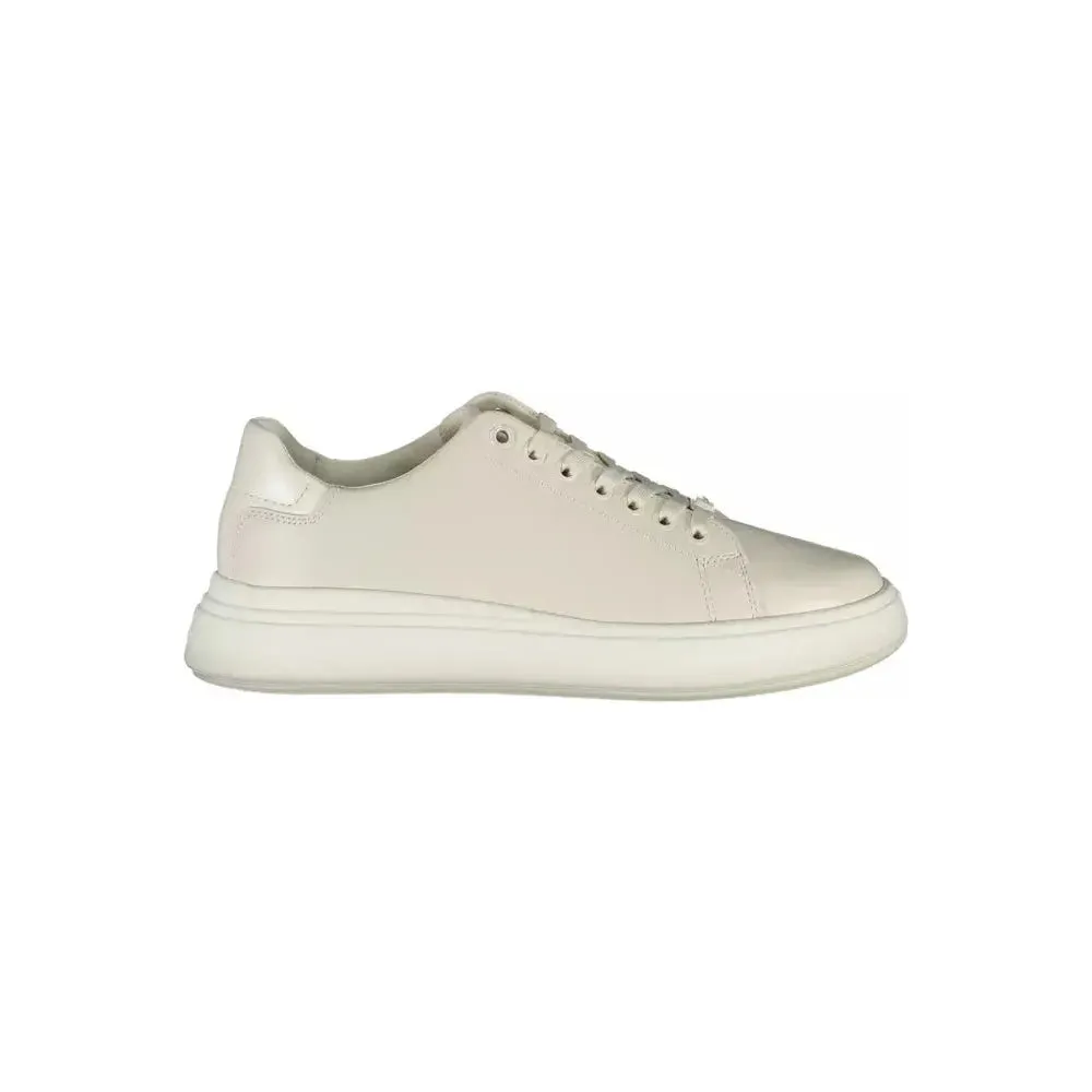 Calvin Klein Beige Leather Women Sneaker