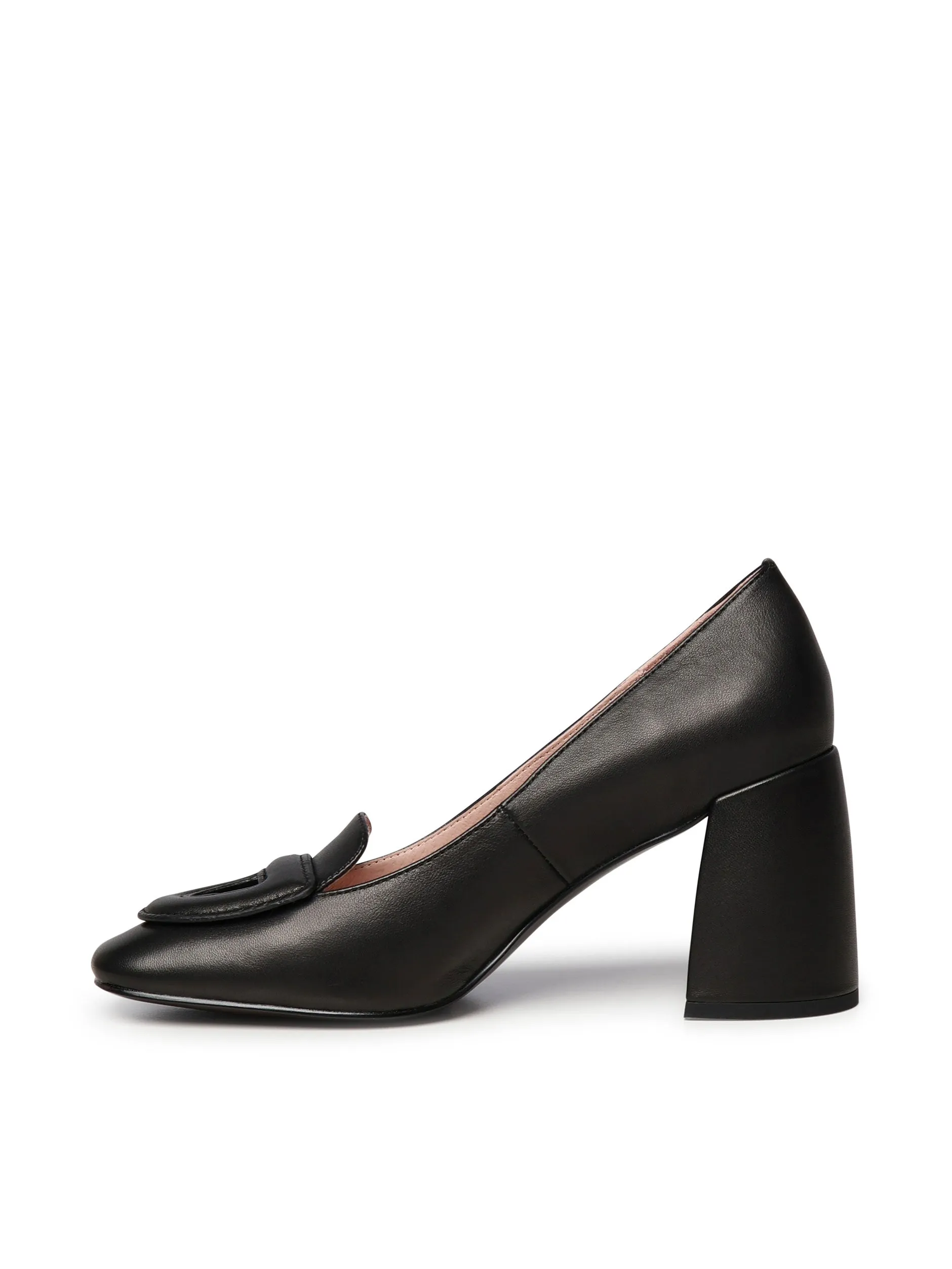 Chester Smooth Heel Black Heeled Shoe