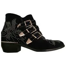 CHLOE - CR20 SUSAN STUD VELVET BOOTS **FREE SHIPPING**