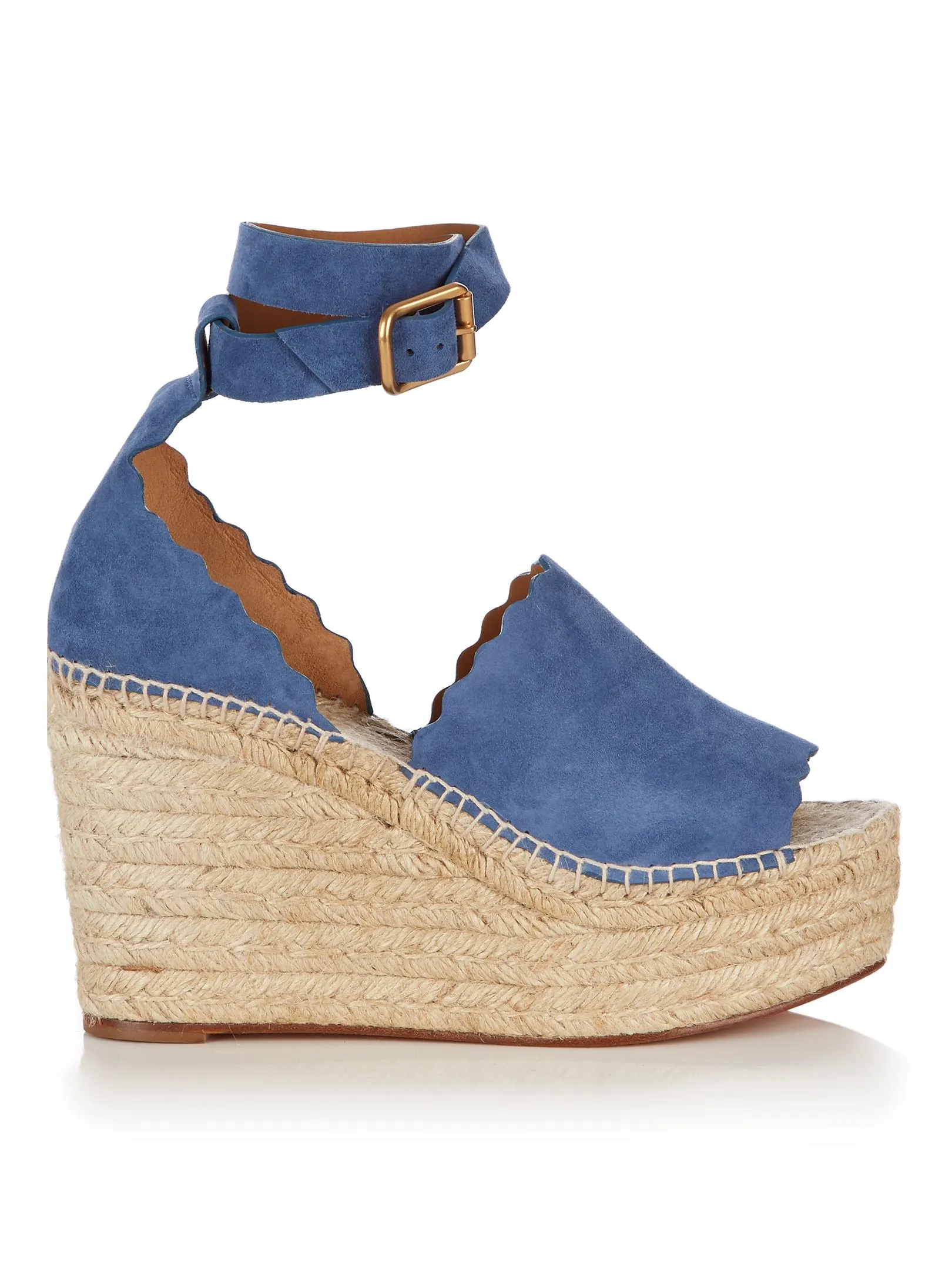 CHLOE - LAUREN ESPADRILLE SUEDE WEDGE SANDALS **FREE SHIPPING**