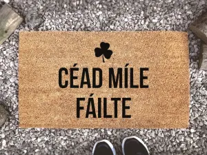 Coolspod- Outdoor Mat- Céad Míle Fáilte, Irish Welcome Mat, A Thousand Welcomes, Custom Coir Doormat, Home Decor