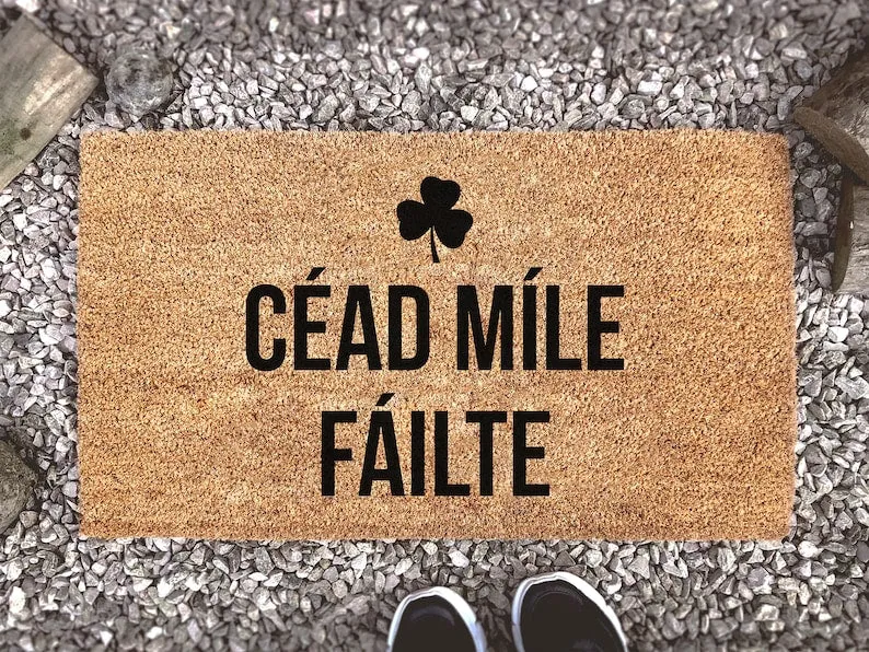 Coolspod- Outdoor Mat- Céad Míle Fáilte, Irish Welcome Mat, A Thousand Welcomes, Custom Coir Doormat, Home Decor