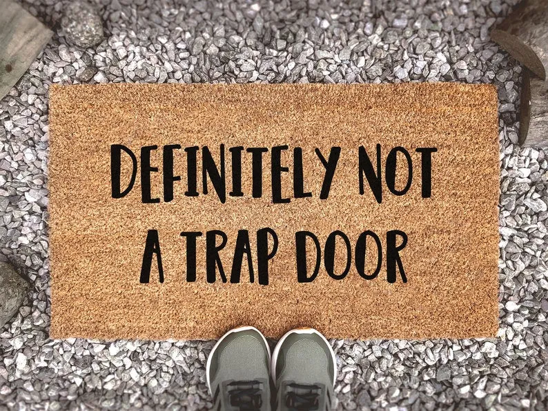 Coolspod- Outdoor Mat- Definitely Not A Trap Door Coir Doormat, New Home Gift, Funny Gift, Housewarming Gift