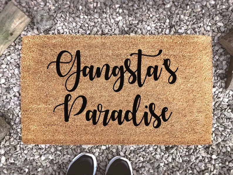 Coolspod- Outdoor Mat- Gangsta's Paradise Coir Doormat, New Home Gift, Funny Gift, Housewarming Gift