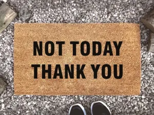 Coolspod- Outdoor Mat- Not Today Thank You, Welcome Custom Coir Doormat, Sassy Welcome Mat, Home Decor, New Home Gift