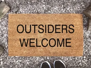 Coolspod- Outdoor Mat- Outsiders Welcome, Cute Welcome Mat, Custom Coir Doormat, Home Decor, Personalized Door Mat