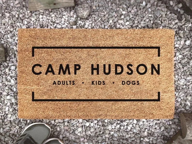 Coolspod- Outdoor Mat- Personalized Camp Family Name Doormat, Custom Coir Mat, New Home Gift, Housewarming Gift