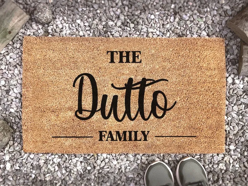 Coolspod- Outdoor Mat- Personalized Coir Doormat With Family Name, Custom Door Mat