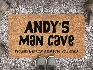 Coolspod- Outdoor Mat- Personalized Door Mat, Custom Name Man Cave, Gift For Him, Gifts For Guys, Gift For Husband