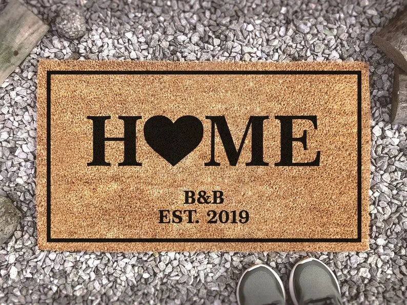 Coolspod- Outdoor Mat- Personalized Home, with Initials and Est Date Doormat, Custom Coir Welcome Mat, Home Decor