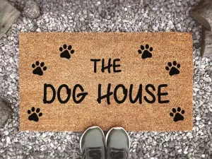 Coolspod- Outdoor Mat- The Dog House Paw Print Doormat, Animal Lover Gift