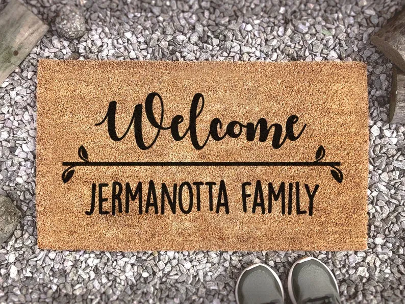 Coolspod- Outdoor Mat- Welcome Coir Doormat with Family Name, Family Doormat