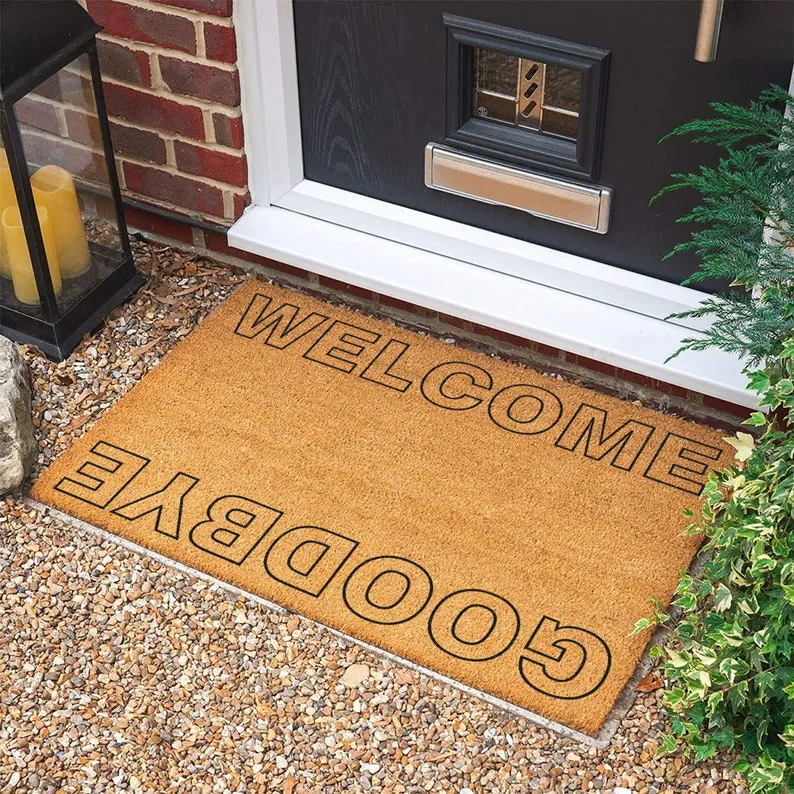 Coolspod- Outdoor Mat- Welcome Goodbye Doormat, New Home Gift, Housewarming Gift, Wedding Gift, Personalized Gift