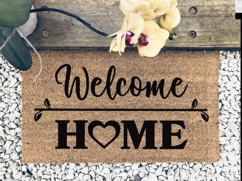 Coolspod- Outdoor Mat- Welcome Home Coir Doormat, Cute Door Mat Anniversary New Home Wedding Gift