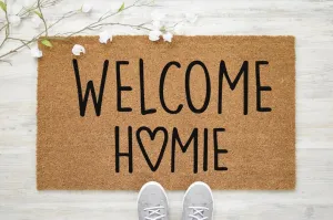 Coolspod- Outdoor Mat- Welcome Homie Heart Doormat, Funny Welcome Mat, Housewarming Gift