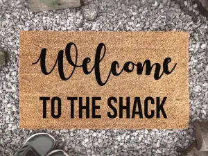 Coolspod- Outdoor Mat- Welcome To The Shack Mat, Personalized Welcome Door Mat, Home Decor, Custom Coir Doormat