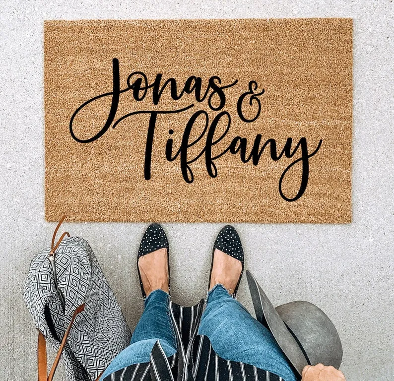 Couples Name Doormat, Last Name Doormat, Housewarming Gift, Wedding Gift, Custom Doormat, Anniversary