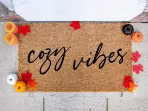 Cozy Vibes Doormat, Welcome Mat, Seasonal Doormat, Fall Vibes, Fall Decor, Home Decor, Halloween, Netflix & Chill