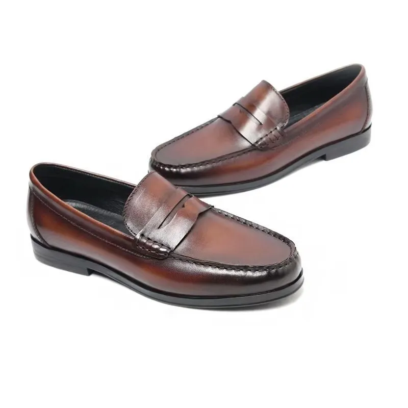 CrocExo Genuine Leather Crocodile Pattern Slip-On Loafers