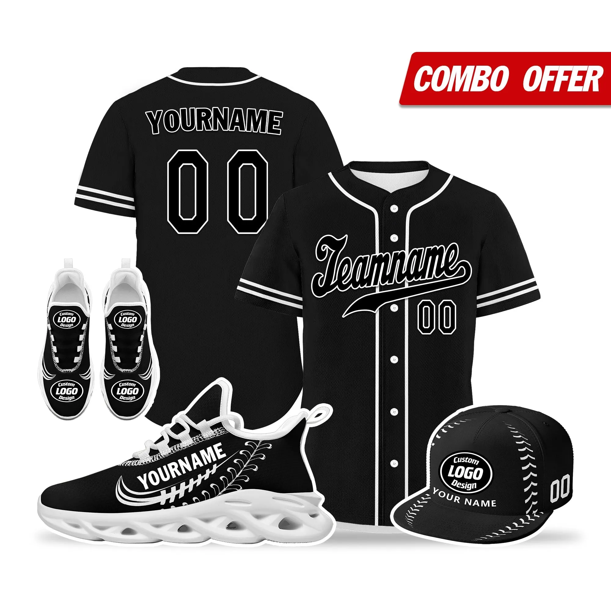 Custom Black Jersey MaxSoul Shoes and Hat Combo Offer Personalized ZH-bd0b00e0-c0