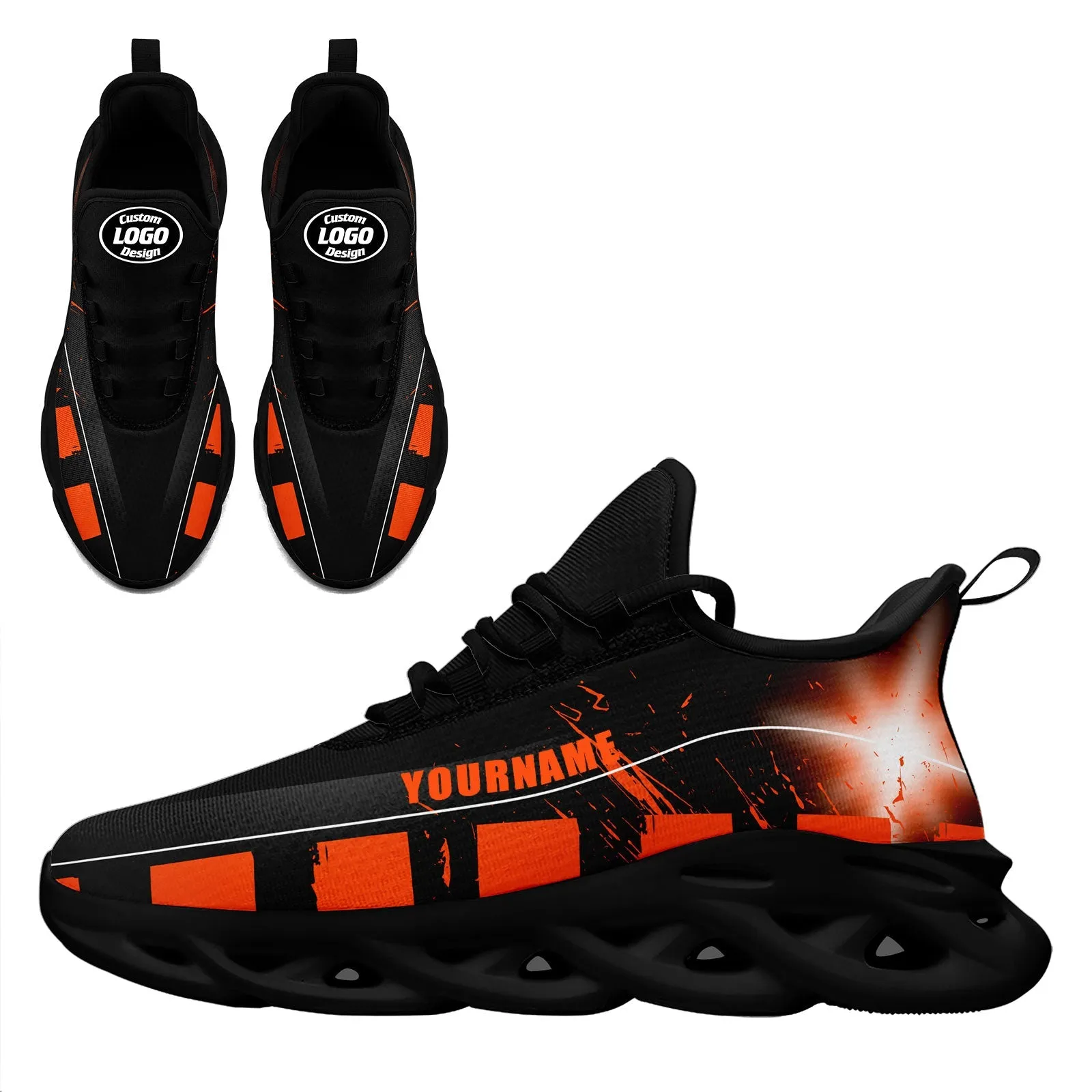 Custom Black Orange Cincinnati Maxsoul Shoes Personalized Sneaker FN003-D020260-6 Custom Online