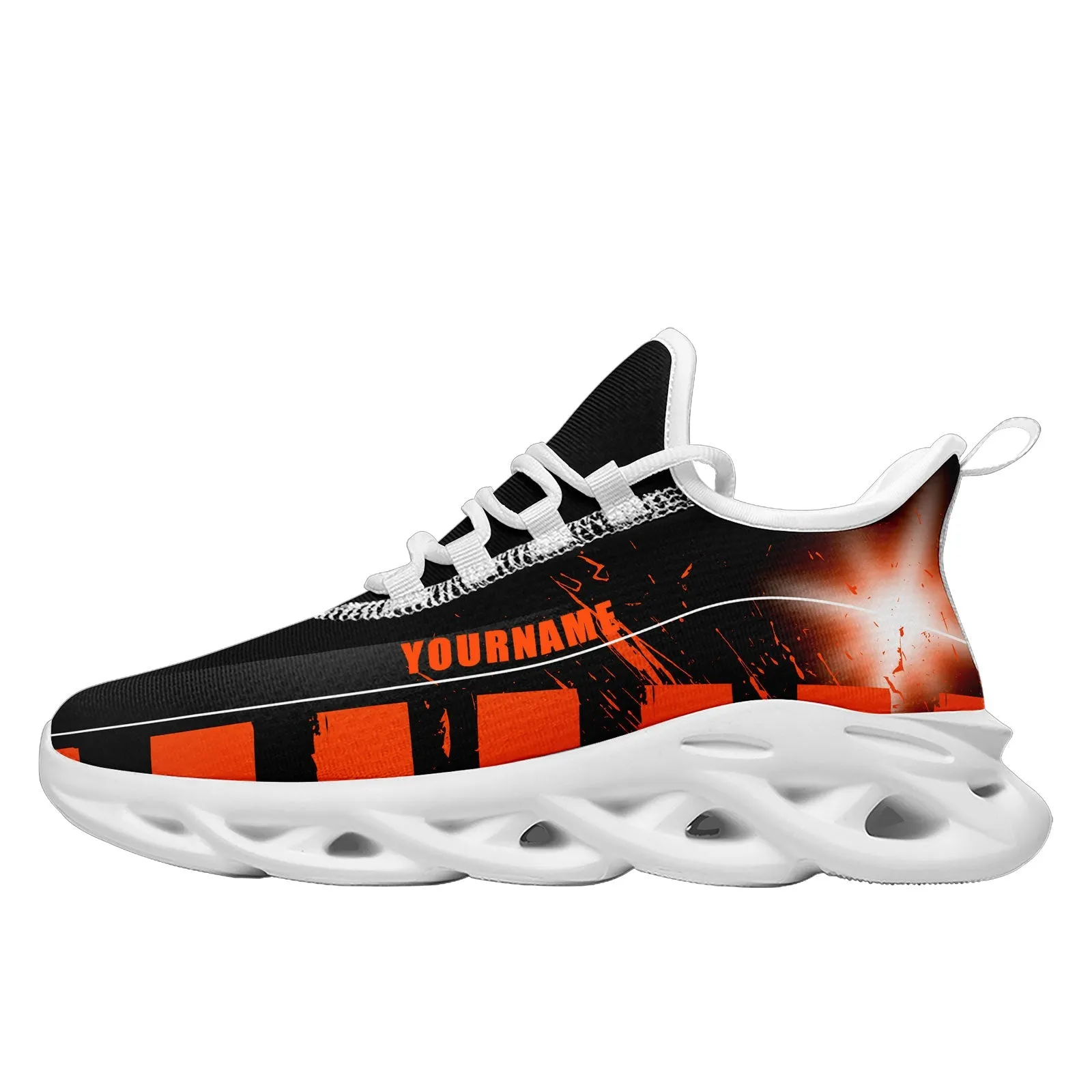 Custom Black Orange Cincinnati Maxsoul Shoes Personalized Sneaker FN003-D020260-6 Custom Online