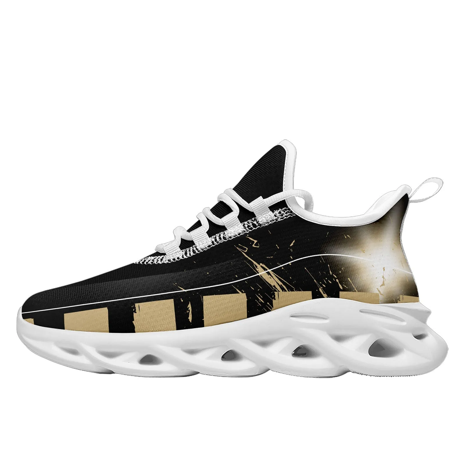 Custom Black Yellow New Orleans Maxsoul Shoes Personalized Sneaker FN003-D020260-19 Custom Online