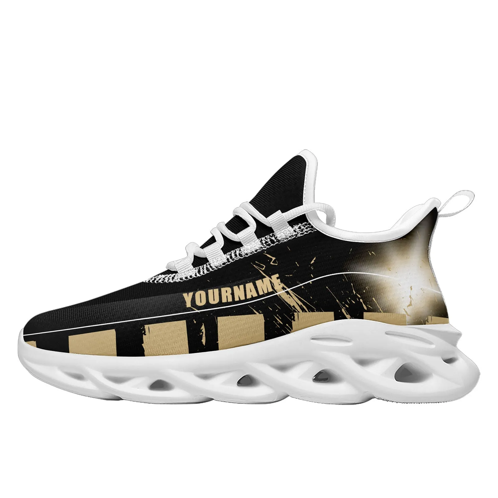 Custom Black Yellow New Orleans Maxsoul Shoes Personalized Sneaker FN003-D020260-19 Custom Online