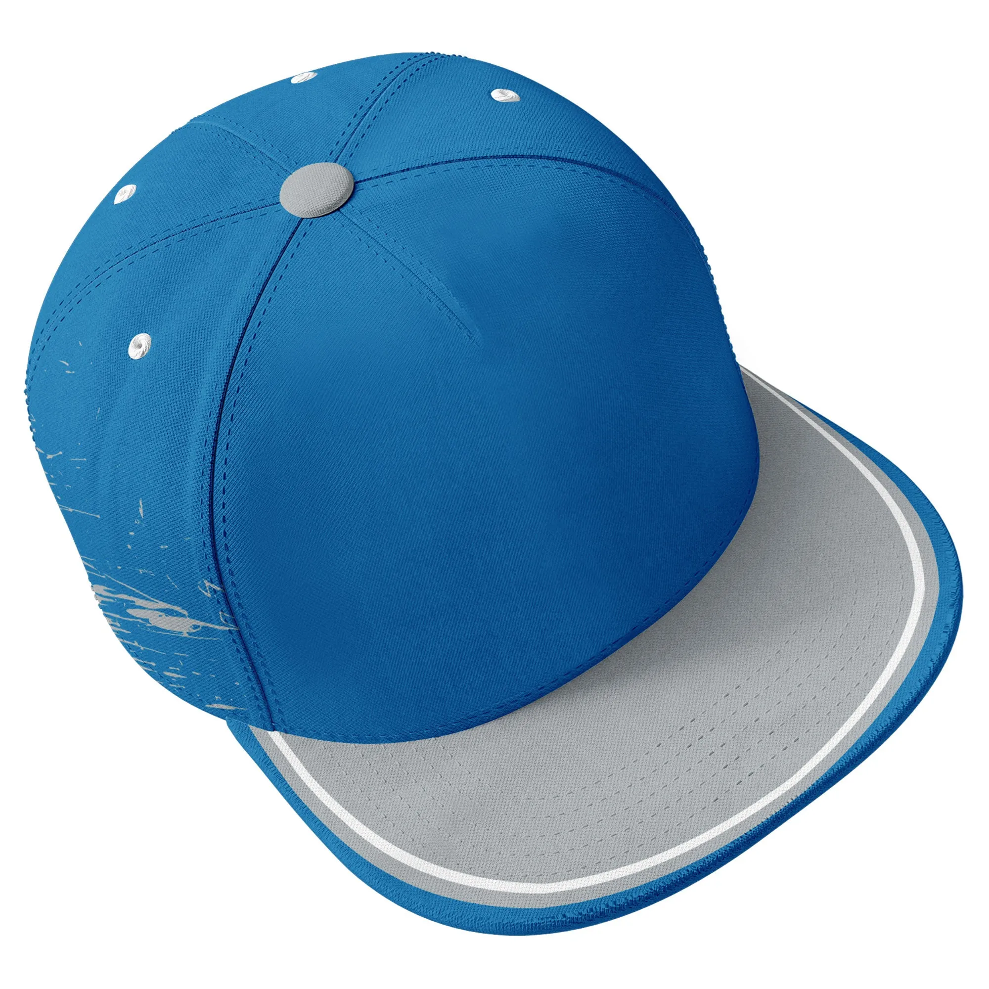 Custom Blue Gray Detroit Hat Sport Design Cap Stitched Adjustable Personalized PR067B-D020261-11