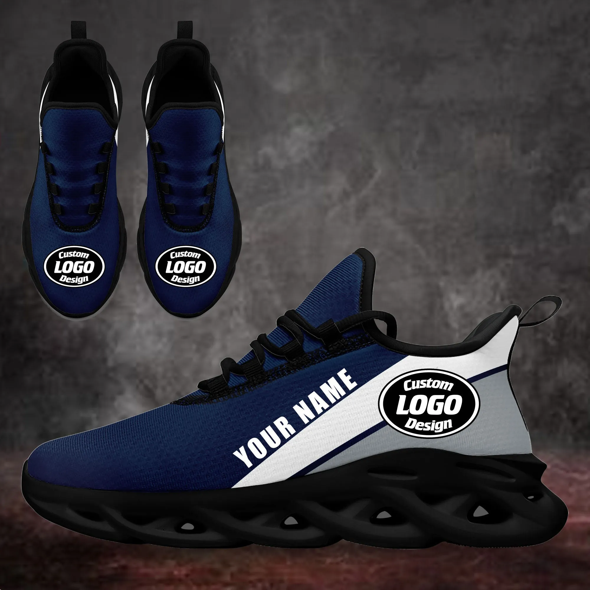 Custom Blue Grey Jersey MaxSoul Shoes and Hat Combo Offer Personalized ZH-bd0b007e-ad