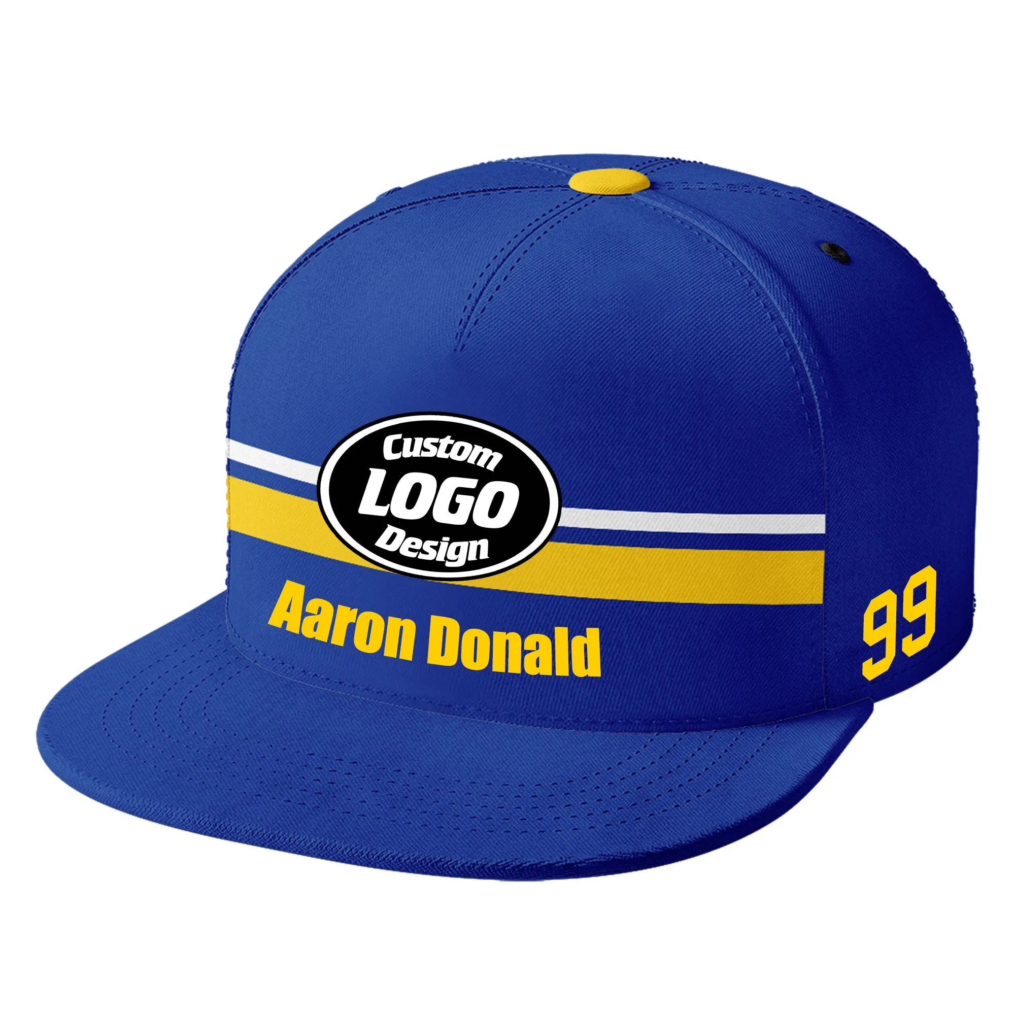 Custom Blue Los Angeles Hat Sport Design Cap Stitched Adjustable Personalized PR067B-D020262-15