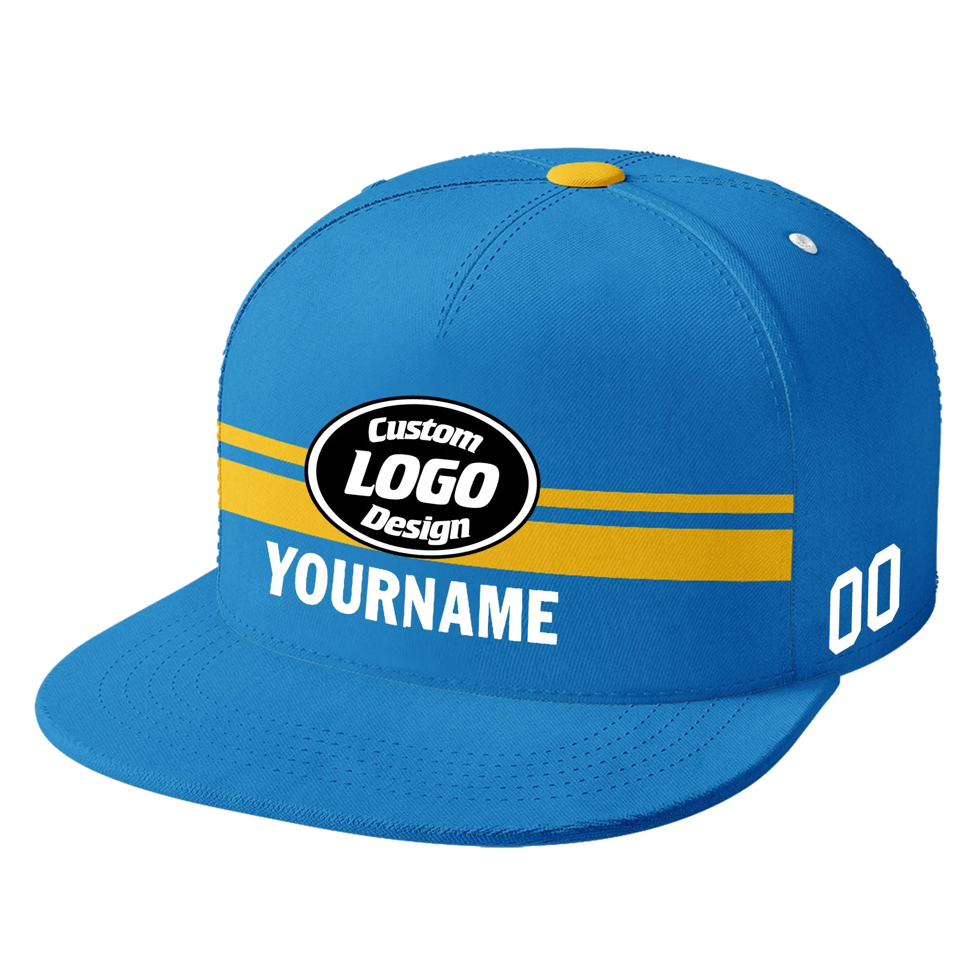 Custom Blue Los Angeles Hat Sport Design Cap Stitched Adjustable Personalized PR067B-D020262-22